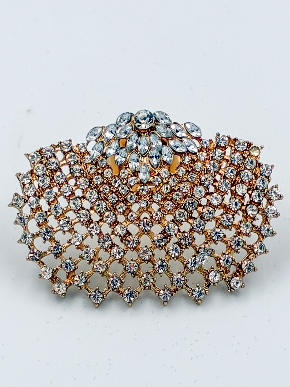 Vintage Gold Tone Mesh Ring Adjustable Size